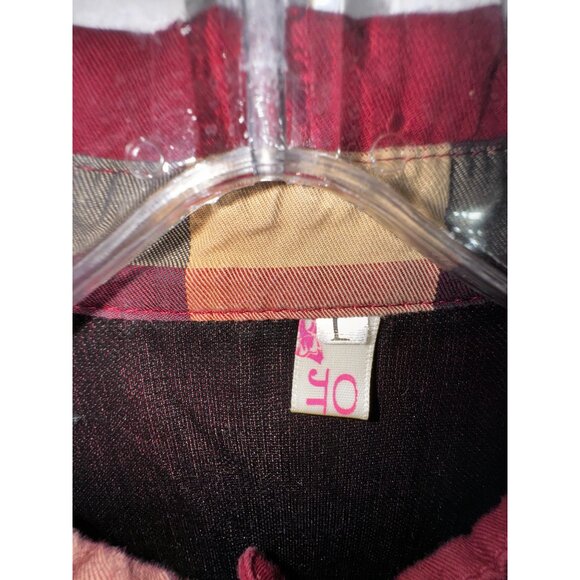 Checked Plaid Long-Sleeve Button-Up Dress‎ Collar Childrens Size Large Preppy - Picture 2 of 5